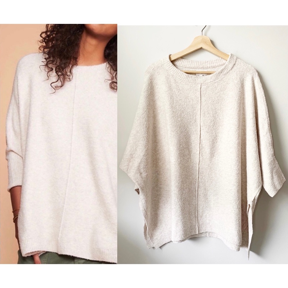 Lou & Grey Dolman Sleeve Beige Slouch Sweater